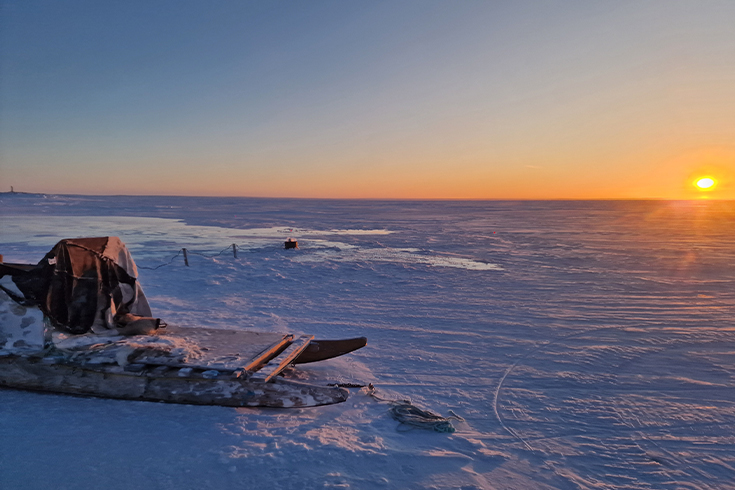 flooded-area-in-the-back-with-sled-in-front